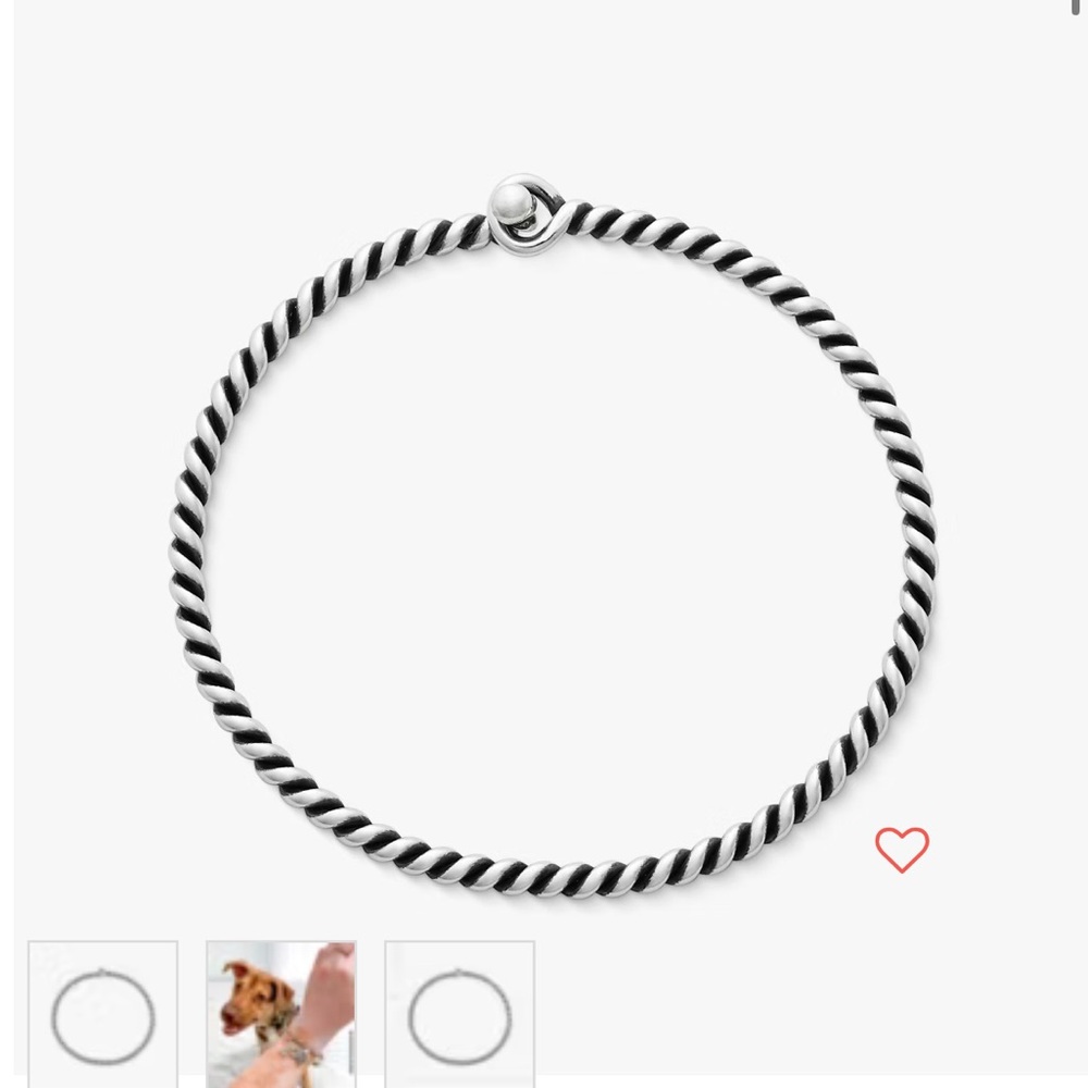 James Avery Silver Twisted Rope Charm Bracelet